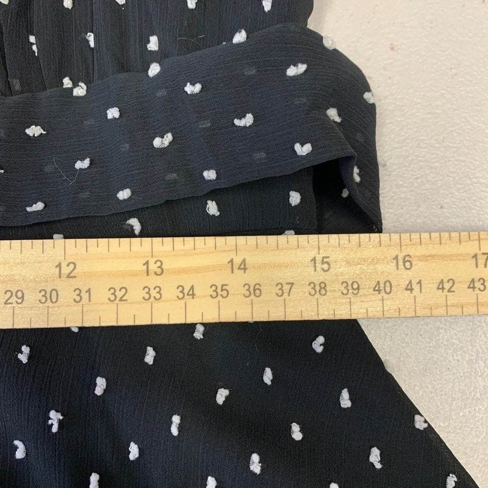 Thirty/Thirty Black Mini Dress Polka‎ Dot Sheer Fairycore Whimsigoth XL